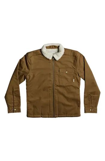 Boy's Quiksilver Dabein Fleece Lined Jacket, Size XL (16) - Brown | Nordstrom