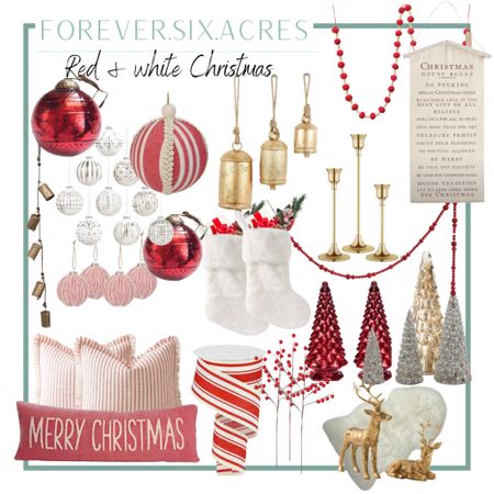 Only 16 can be linked, sharing the other decor not linked in last post on my LTK!  Red and white Christmas, traditional Christmas, amazon home, amazon Christmas, cozy Christmas, neutral Christmas, gold Christmas, garland, sign, home decor, Christmas pillow cover, Mercury ornaments, ribbon, candle holder, bells, viral, faux fur, runner, blanket, Christmas picks, Christmas stems, reindeer decor, glass tree, 

#LTKhome #LTKHoliday #LTKSeasonal