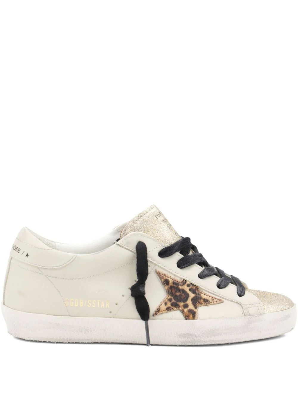 Leopard-Print Star Patch Off-White Sneakers | Shop Simon