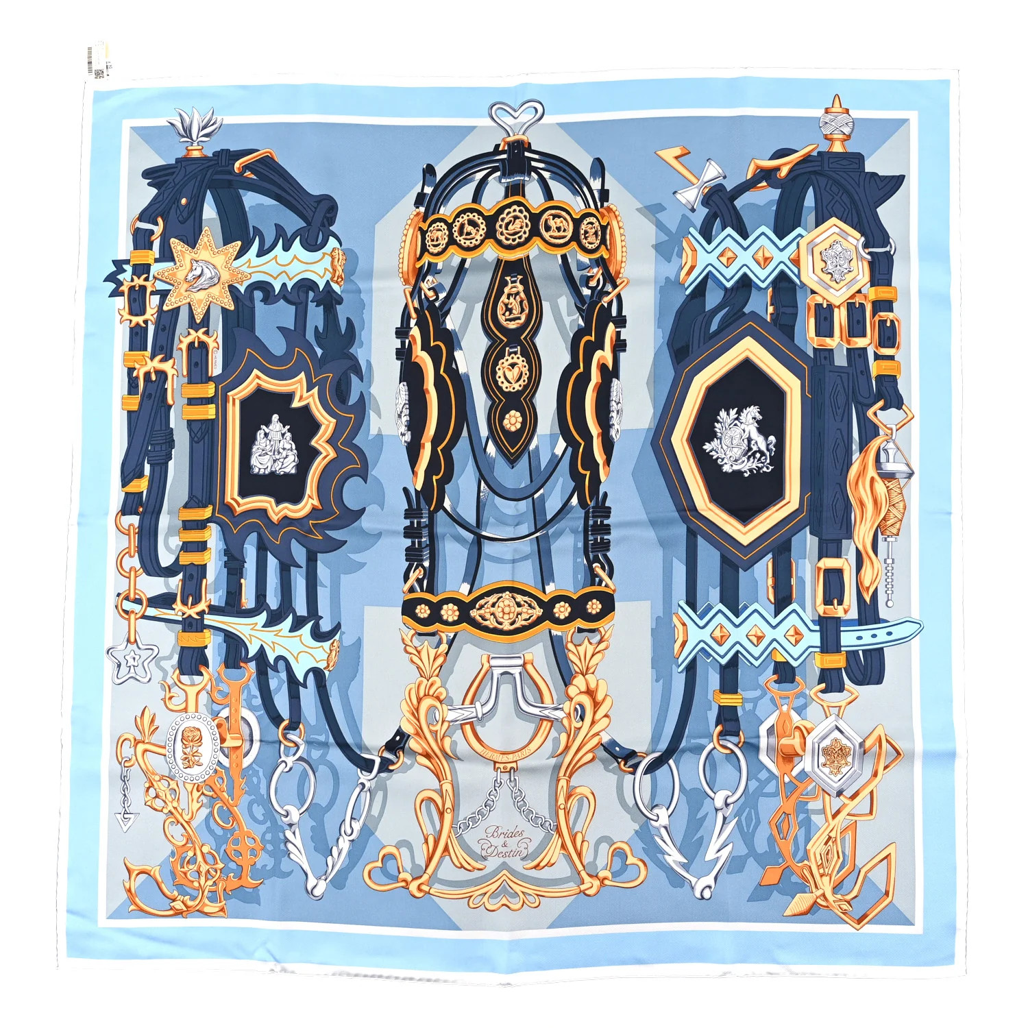 Silk Brides Et Destin Scarf 90 Blue Jean Mordore Ciel | FASHIONPHILE (US)