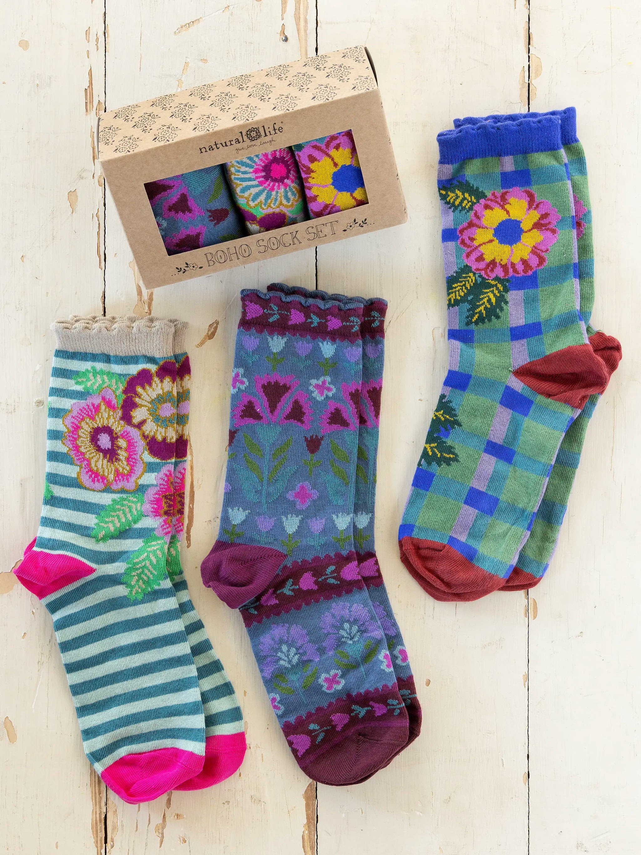 Boxed Boho Sock Set, Set of 3 | Natural Life