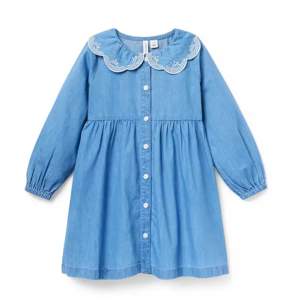 Chambray Embroidered Collar Dress | Janie and Jack