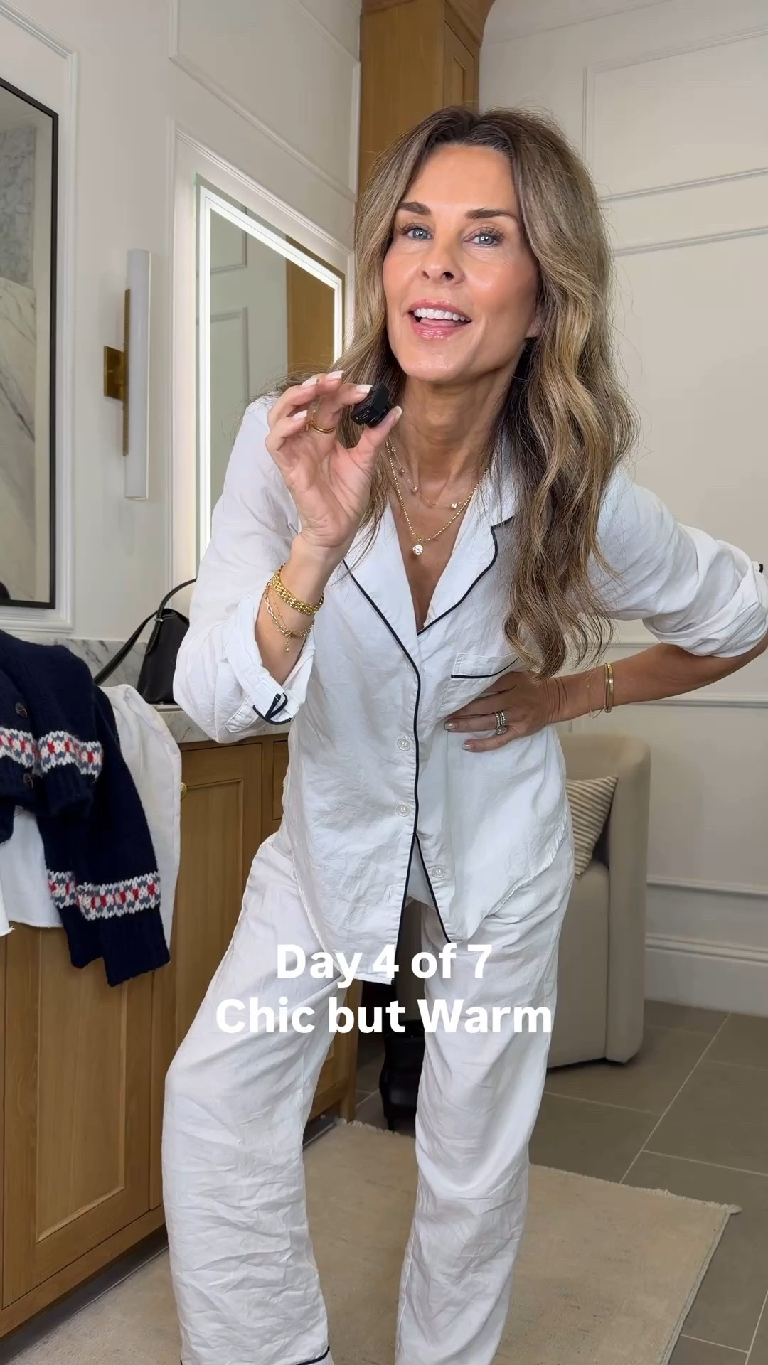 Day 4 of 7 of Cozy but Warm! I’m 5’6’’. 
-Frank & Eileen white fleece top S
-SALE AG wide leg Jean TTS
-Fair Isle cardigan size S 
-Boots TTS
-Red triangle scarf

#LTKSeasonal #LTKootd #LTKOver40