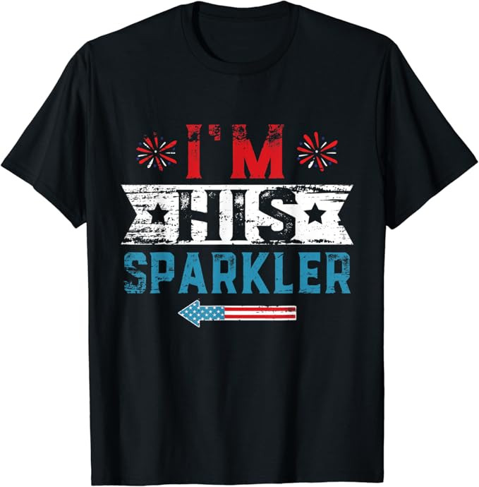 I'm His Sparkler His And Her 4th Of July Matching Couples T-Shirt | Amazon (US)