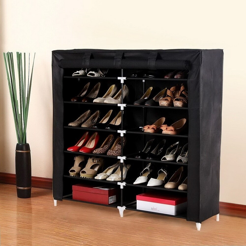 7 Tiers Portable Shoe Rack Closet Fabric Cover Shoe Storage Organizer | Bed Bath & Beyond