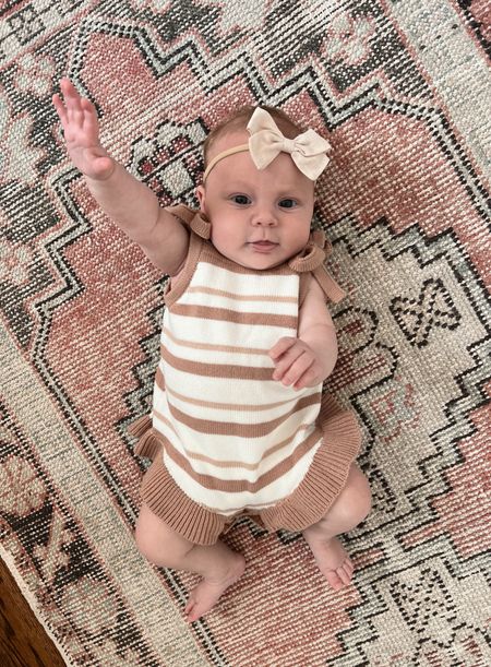 Baby girl outfit of the day, romper is Winnie + Crew - linked current options  

summer outfit, romper, Amazon bow 

#LTKFindsUnder50