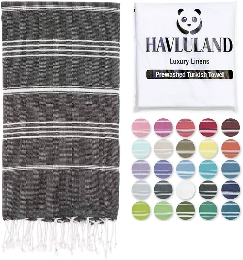 HAVLULAND Turkish Beach Towel 100% Cotton Oversized 71x39 Turkish Bath Towels Sand Free Beach Tow... | Amazon (US)