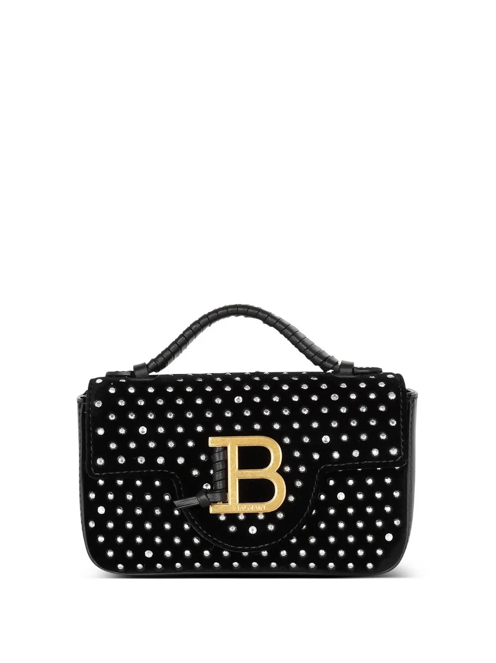 Balmain B-Buzz velvet-effect Mini Bag - Farfetch | Farfetch Global