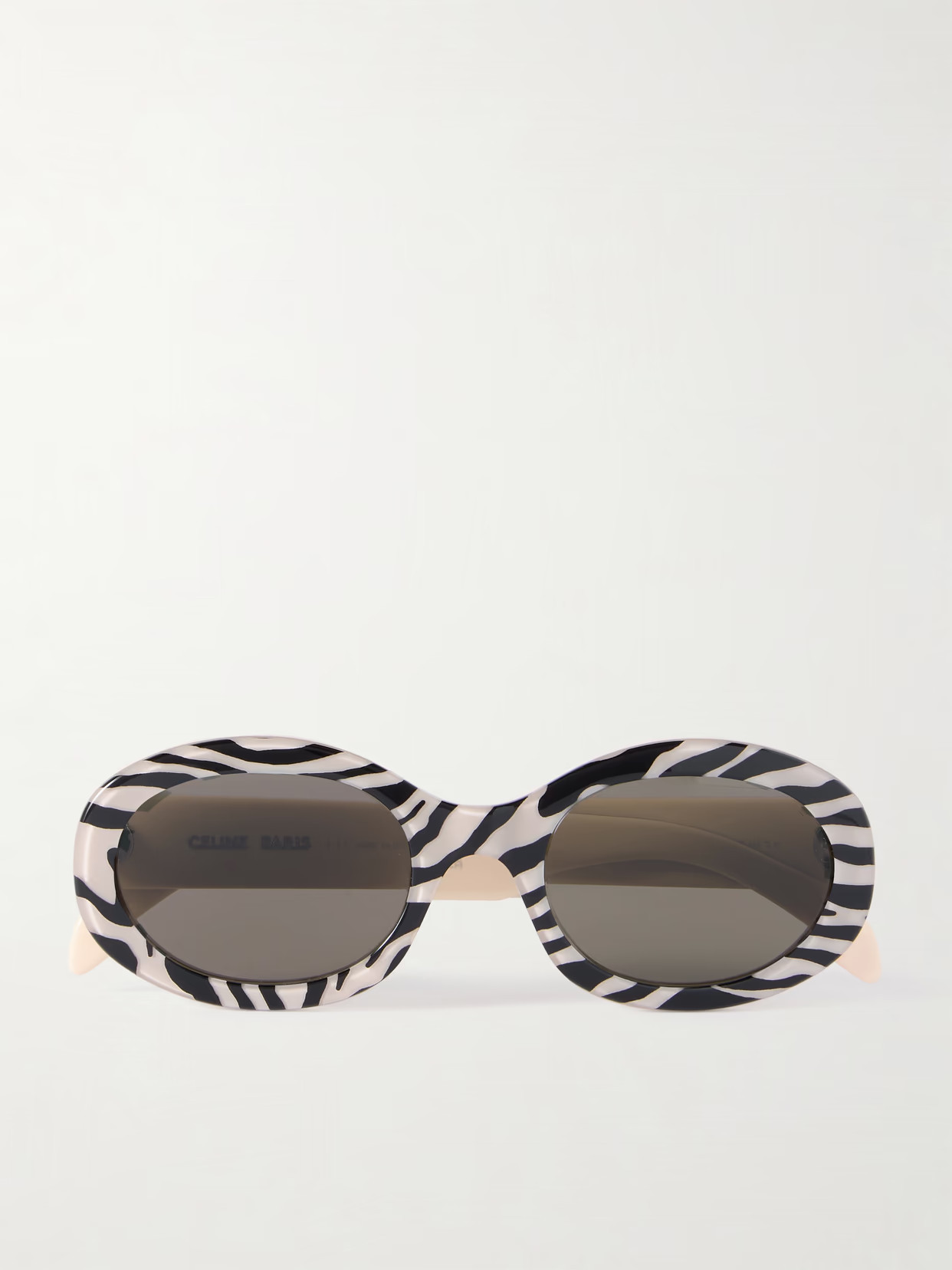 CELINE Eyewear - Round-frame Striped Acetate Sunglasses - Animal print | NET-A-PORTER (US)
