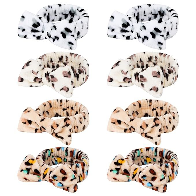 Ondder 8 Pcs Leopard Spa Headband Makeup Headband Skincare Headbands Terry Cloth Face Wash Headba... | Amazon (US)