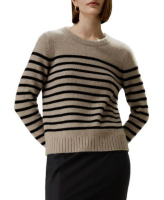 LILYSILK Striped Round Collar Cashmere Sweater | Bloomingdale's Women | Bloomingdale's (AU)