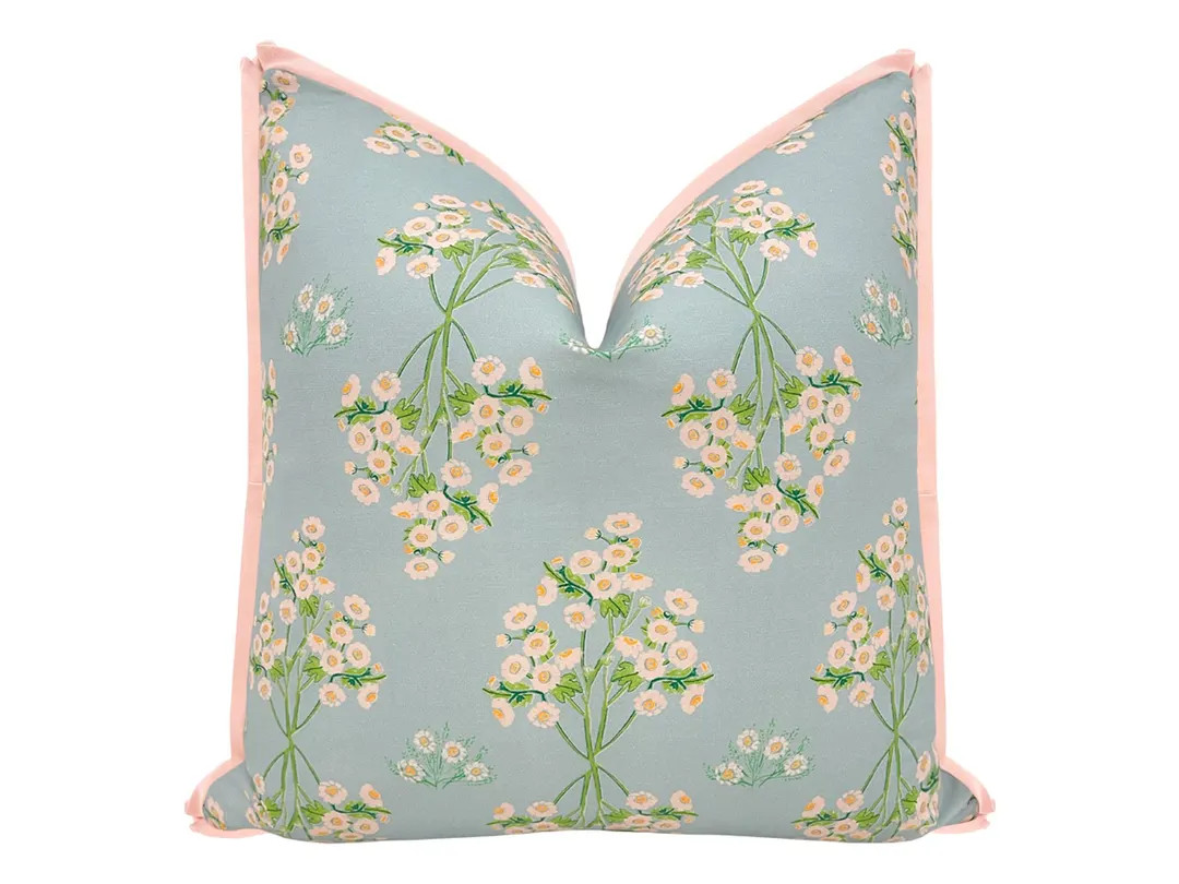 Lulie Wallace : Suzanna with Butterfly Flange pillow | floral print | botanical print | flange pi... | Etsy (US)