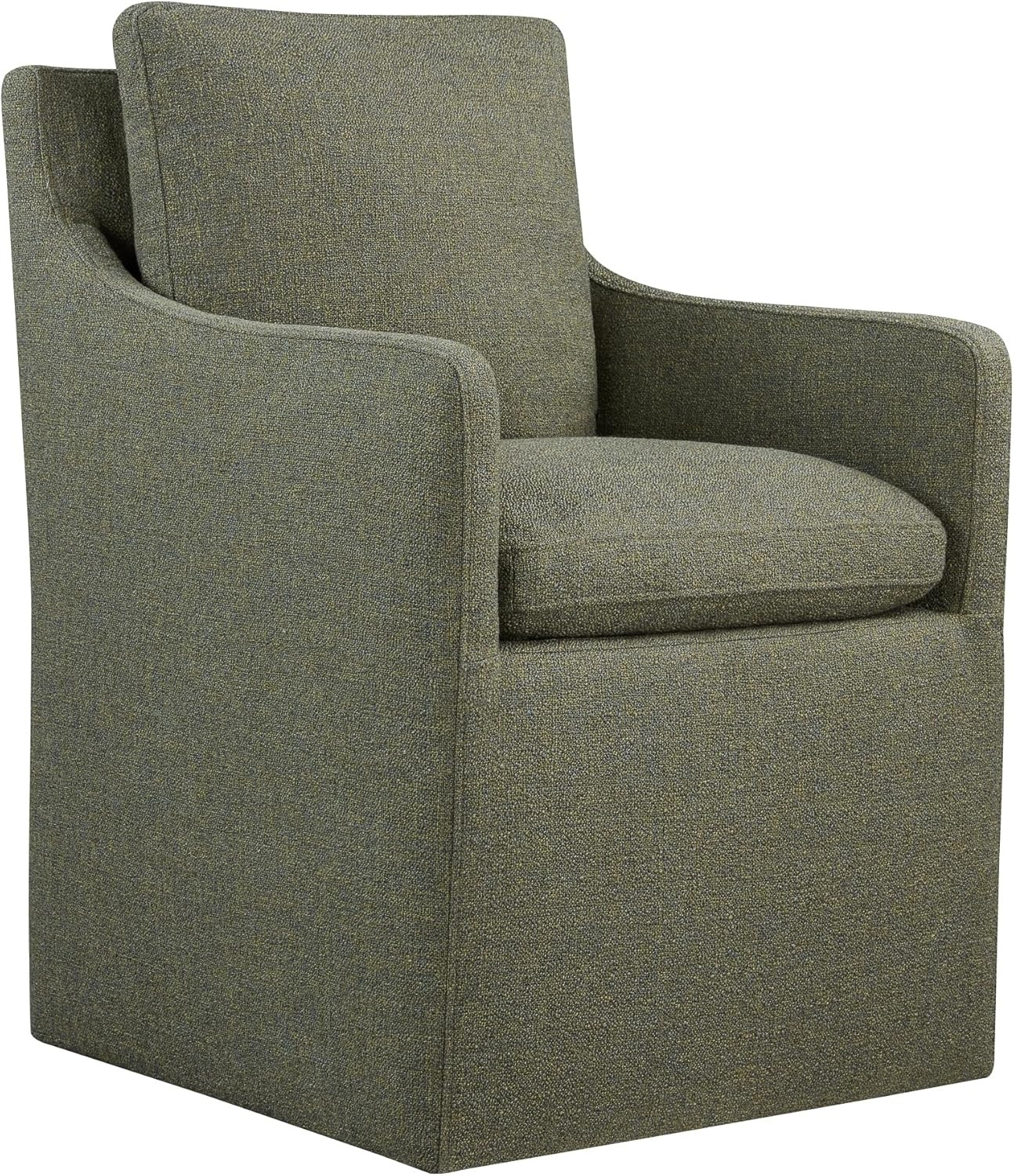 Upholstered Dining Chairs with Casters Modern Accent Armchair with Rollers for Diningroom Bedroom... | Amazon (US)