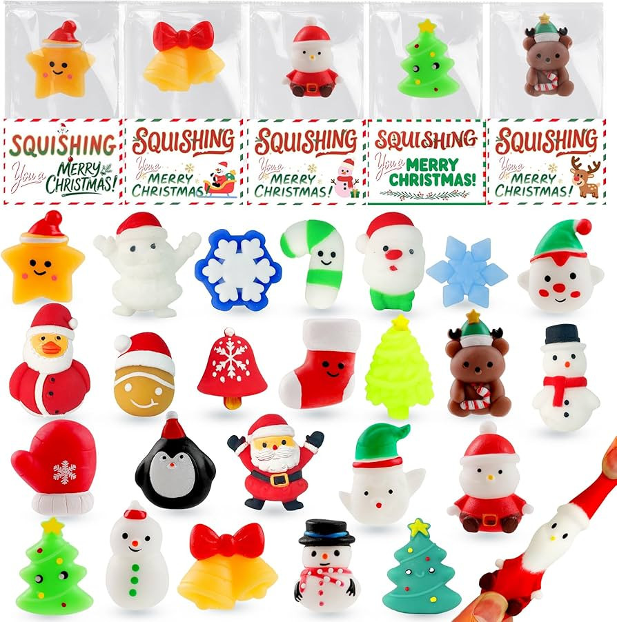 24Pack Christmas Mochi Squishy,Christmas Party Favors, Christmas Classroom Favors,Bulk Squishy To... | Amazon (US)