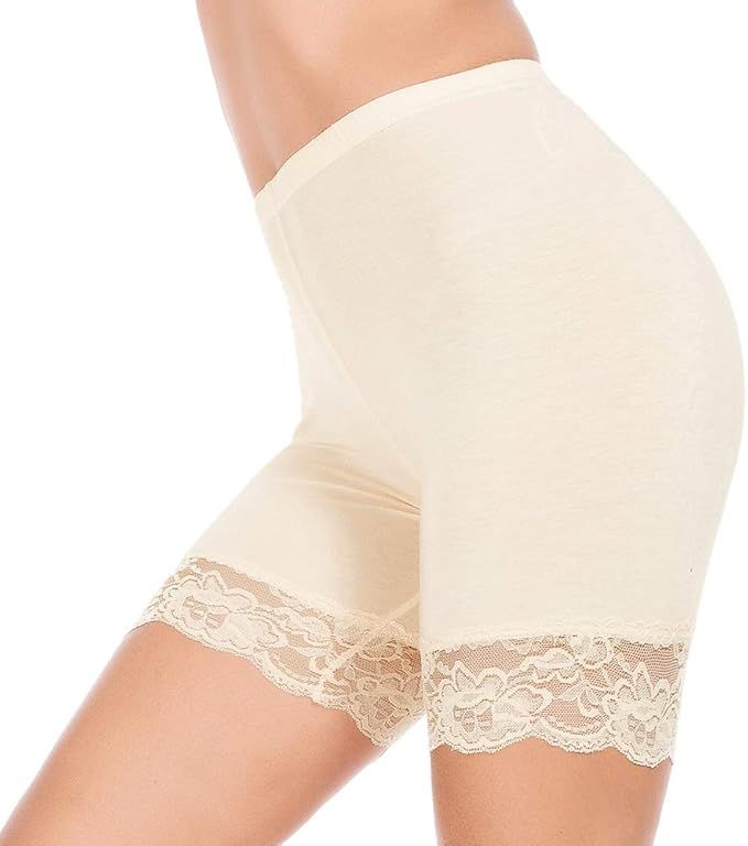MANCYFIT Slip Shorts for Women Short Leggings Mid Thigh Legging Plus Size Lace Undershorts | Amazon (US)