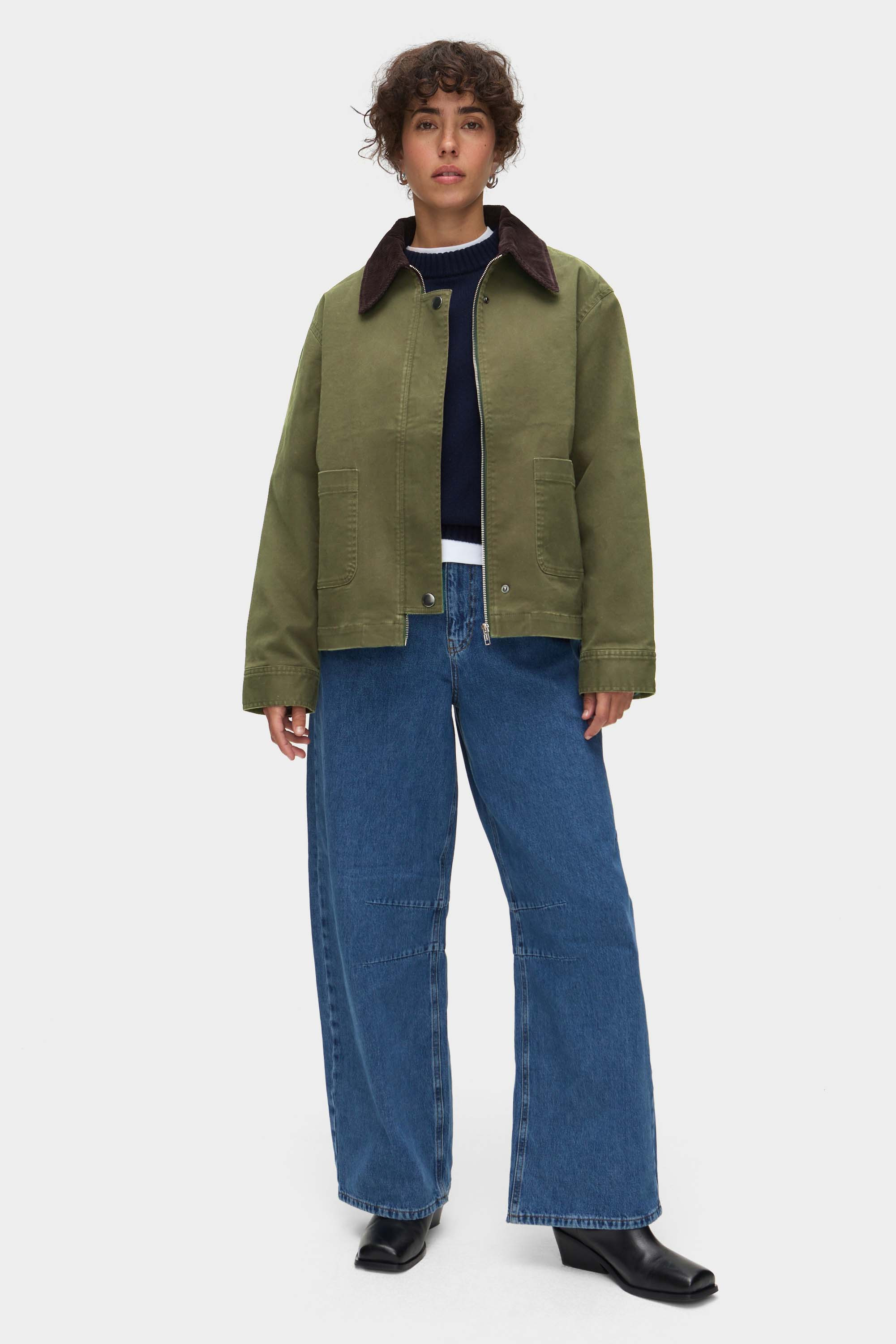 ALIGNE Corduroy Collar Jacket- Khaki | Madi | Aligne UK