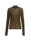 Click for more info about Textured Mesh Turtleneck Top