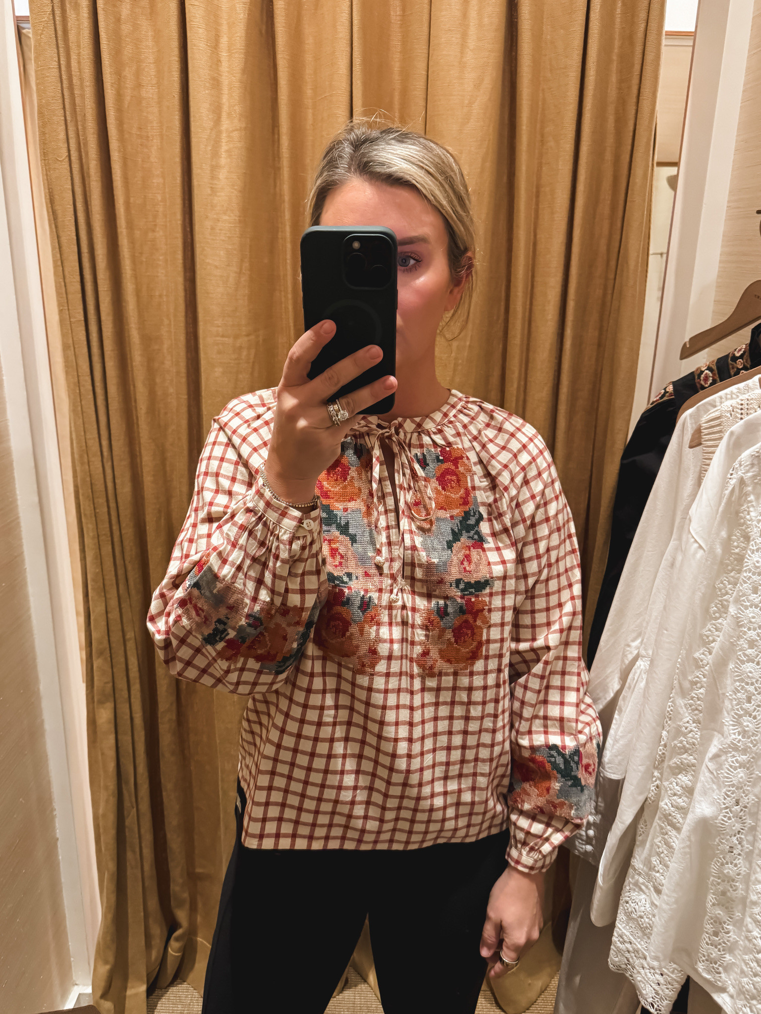 Floral and Plaid top 

 #LTKSeasonal