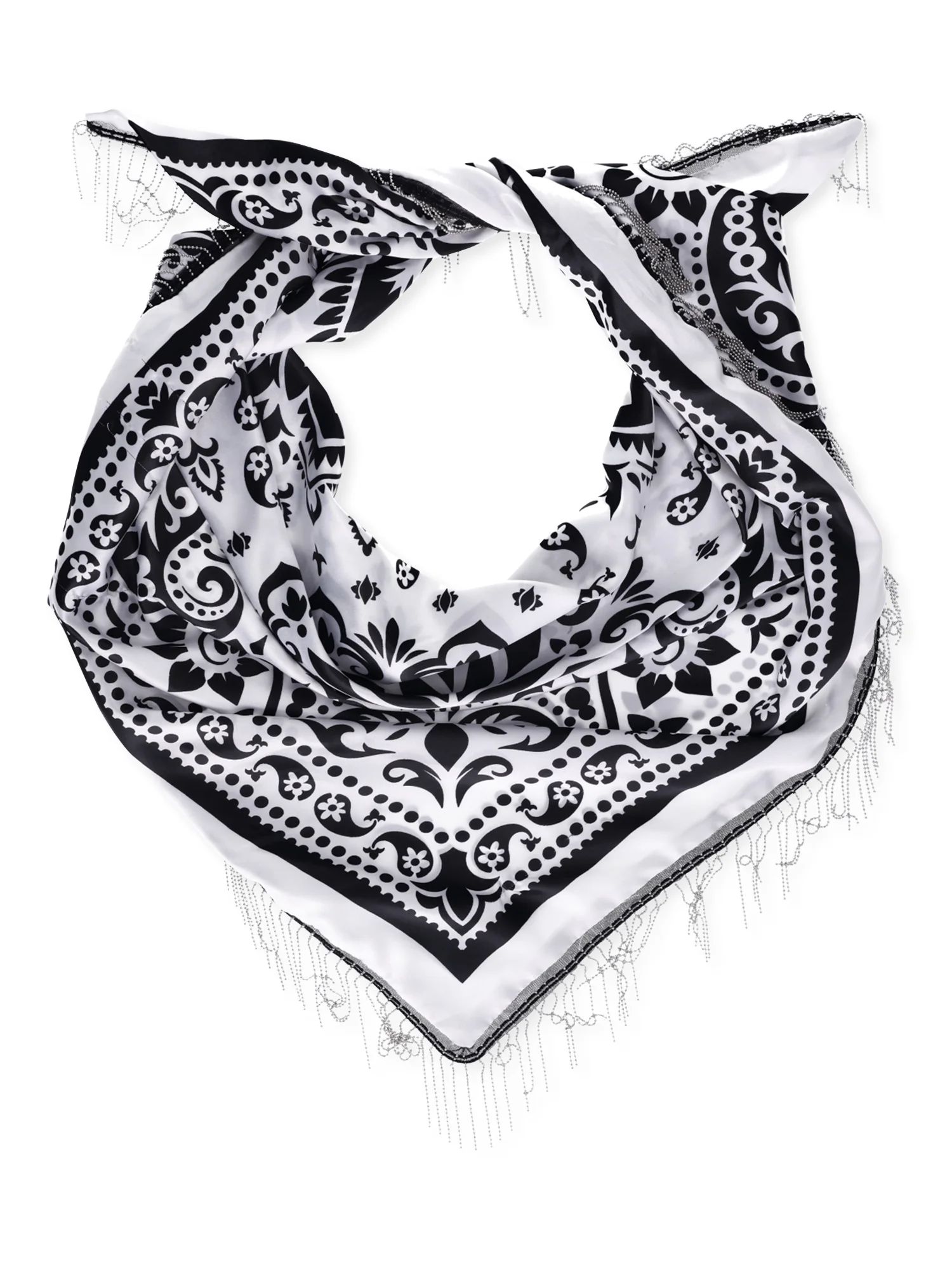 No Boundaries Women's Multi-Wear Scarf Bandana, White Black | Walmart (US)