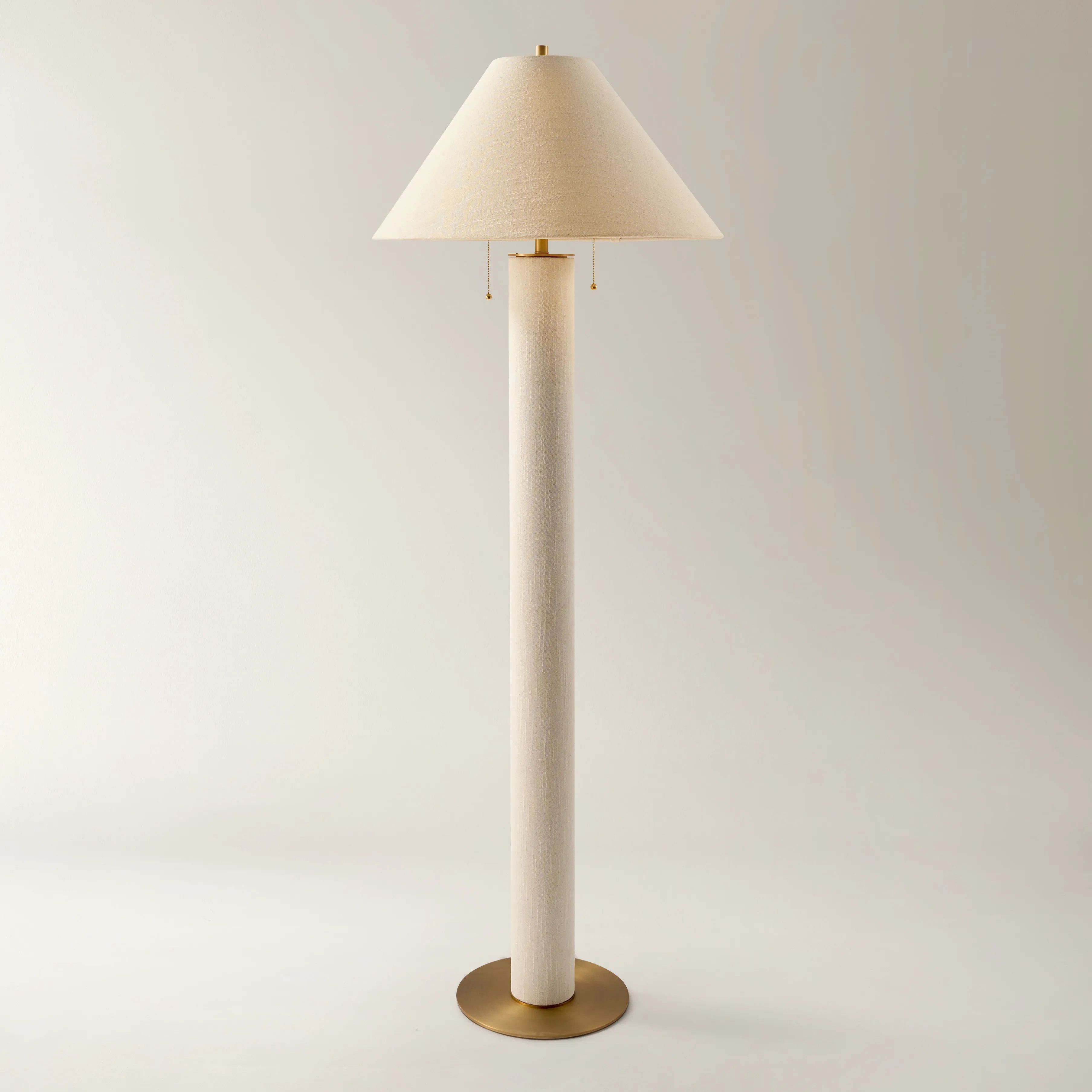 Della Linen & Brass Floor Lamp | Z Gallerie