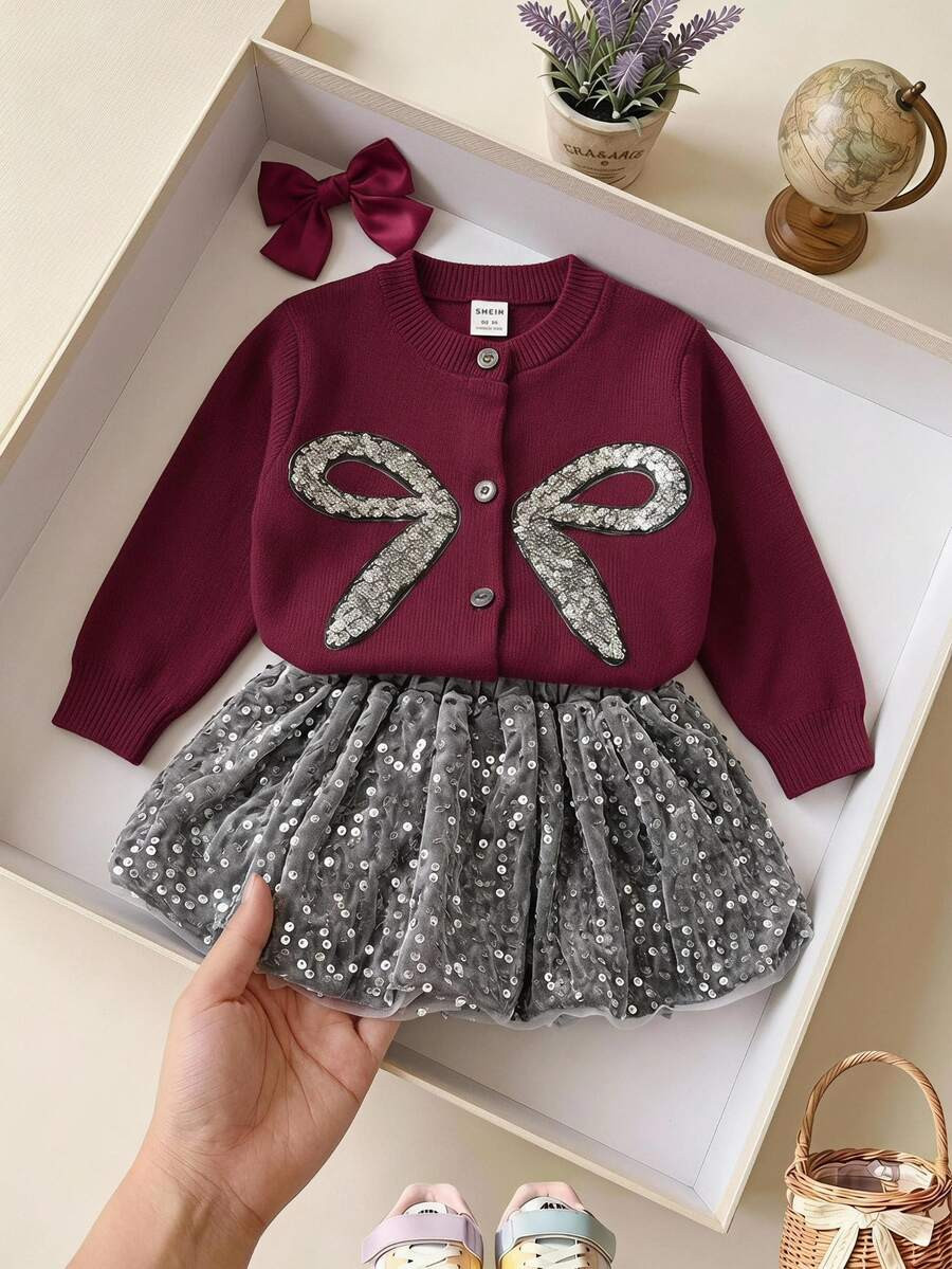 Autumn/Winter New Unique Design Niche Korean Style Casual Everyday Cute Young Girls Set 7th Birthday Birthday 7th Birthday First Birthday Brown | SHEIN