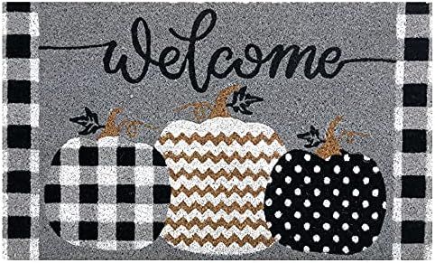 Amazon.com: Patterned Pumpkins Fall Natural Fiber Coir Doormat Autumn 18"x30" Briarwood Lane : Ev... | Amazon (US)