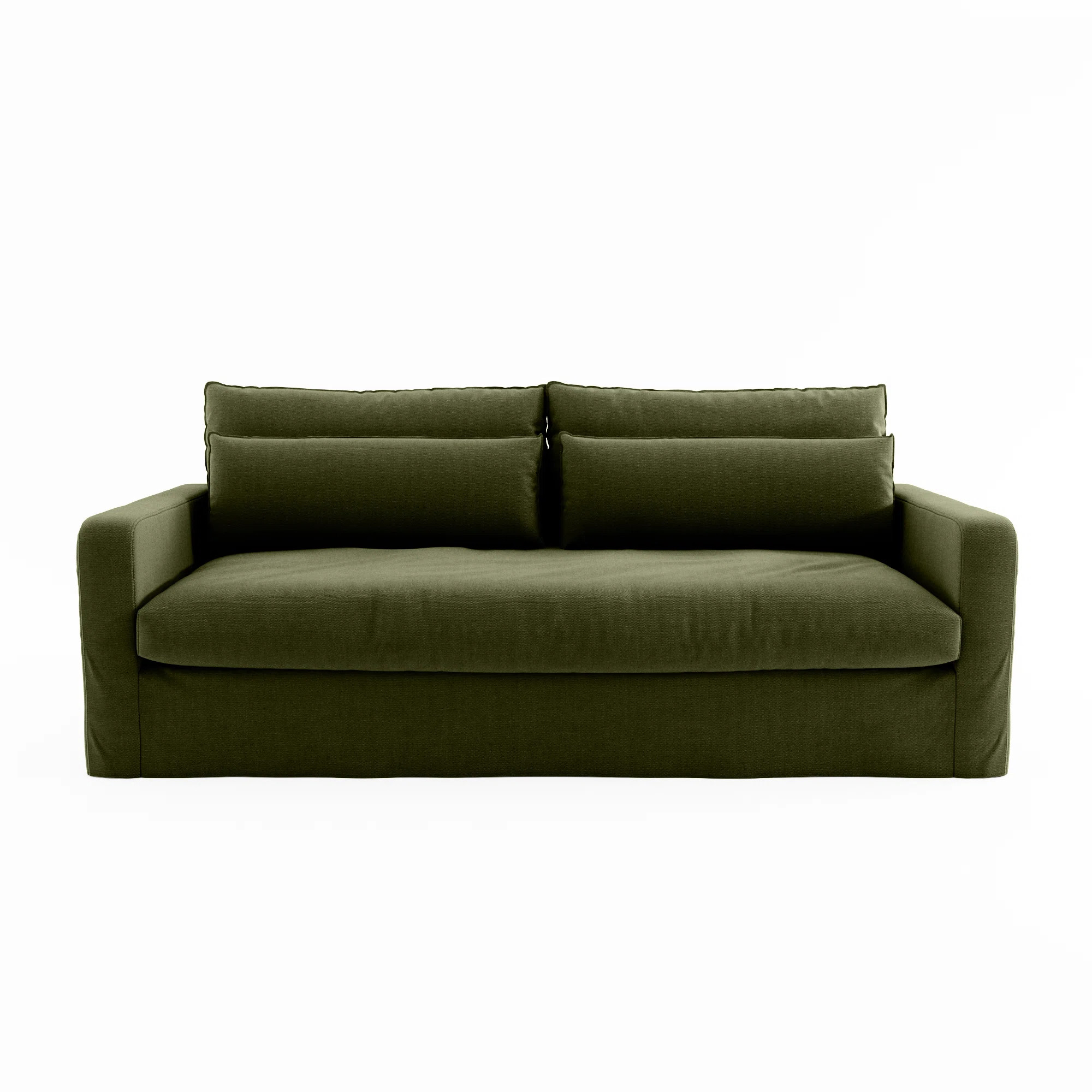 Somonia 80 Inch Down Sofa Down-filled Couches for Living Room Linen Fabric 3 Seater Couch with Lu... | Wayfair North America