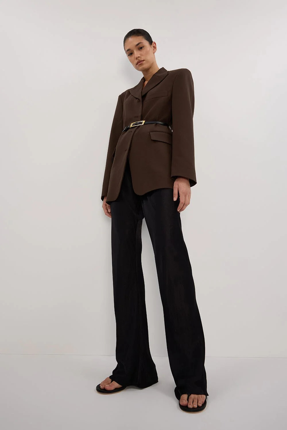 MYKA BLACK SATIN PANT | DISSH