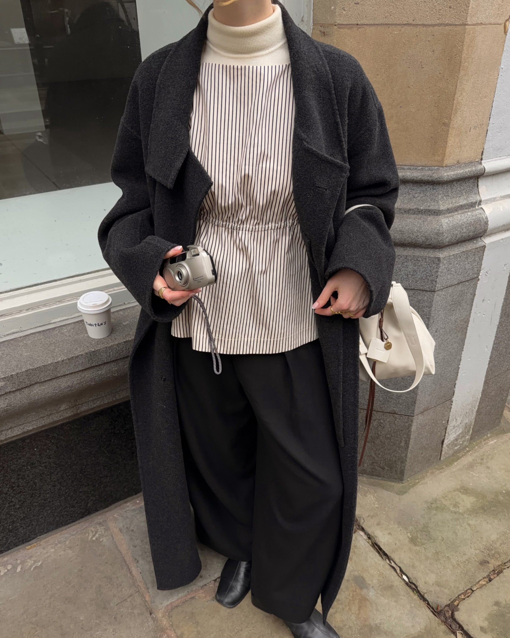 Oversized Coat, Wool Coat, Barrel Leg Trouser, Bib Blouse, Smock Blouse, Layers, Black Boots, Scrunch Bag 

#LTKuk #LTKwinter #LTKeurope