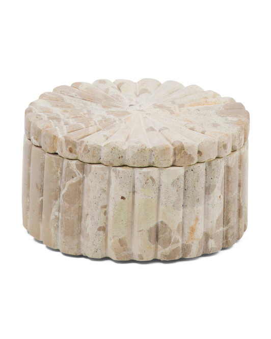 6x3 Fluted Marble Decorative Box | TJ Maxx