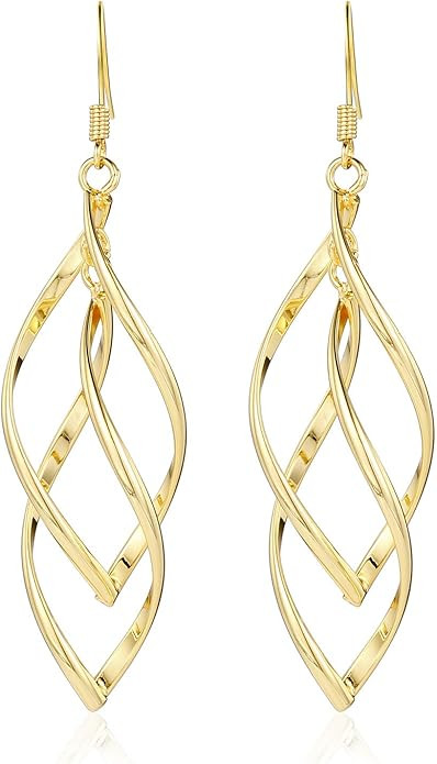 Gold Plated Earrings for Women Hypoallergenic Gold Earrings Statement Earrings for Girl Trendy Fa... | Amazon (US)