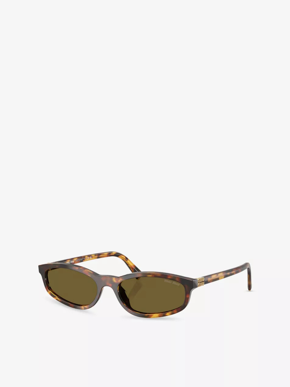MU A06S Oval-Frame Acetate Sunglasses | Selfridges