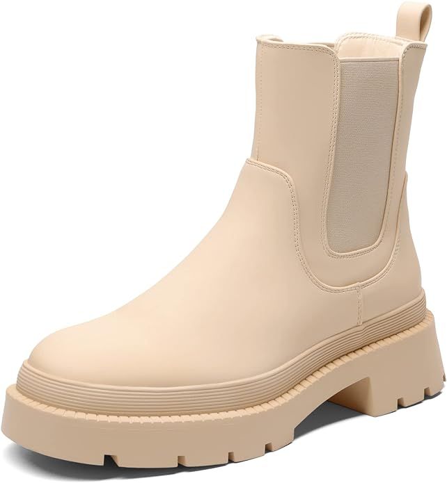 Amazon.com: DREAM PAIRS Women's Sdab2210w Chelsea Platform Boots Ankle Booties Shoes, Size 7.5, N... | Amazon (US)