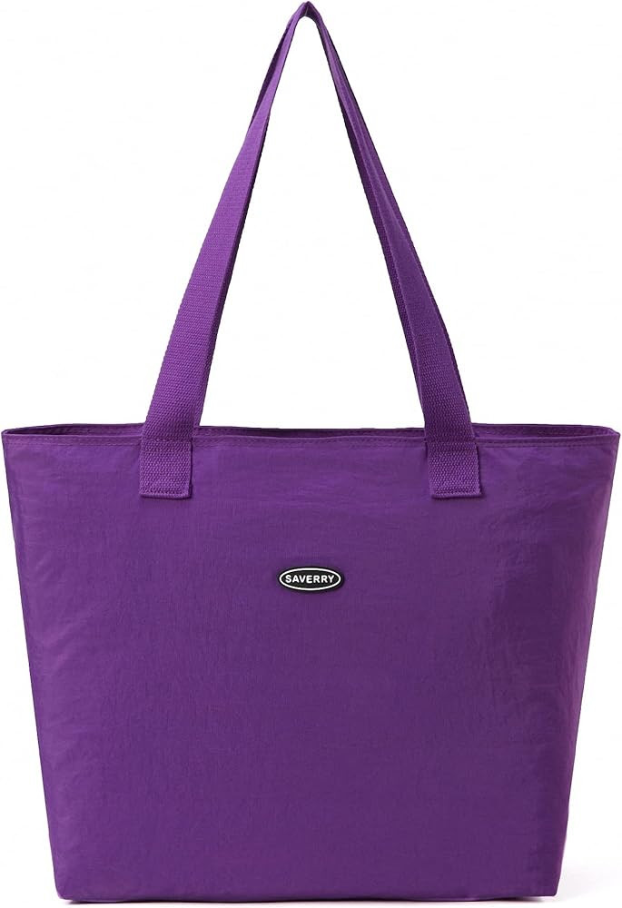 Foldable Zipper Closure Large Tote Bag Nylon Water Resistant Shopping Travel Gym Toy Bag Sandproo... | Amazon (US)