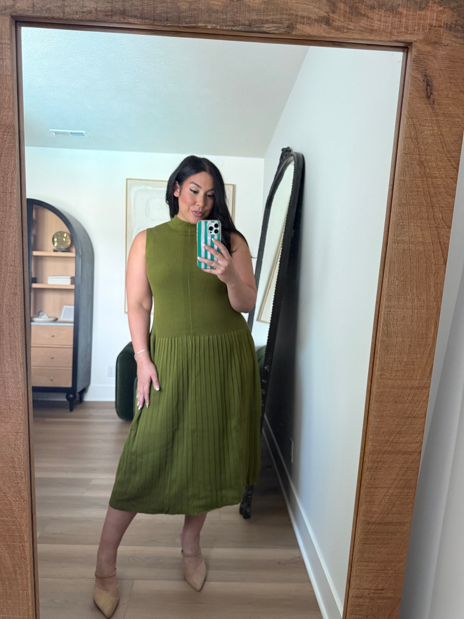 Such a fun fresh accent color for fall! Wearing a large! midsize, fall fashion, fall style, walmart skirt, plaid skirt, trending fall, affordable fashion, walmart fashion 

 #LTKSeasonal #LTKMidsize