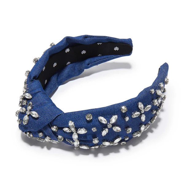 INDIGO DENIM CRYSTAL KNOTTED HEADBAND | LELE SADOUGHI