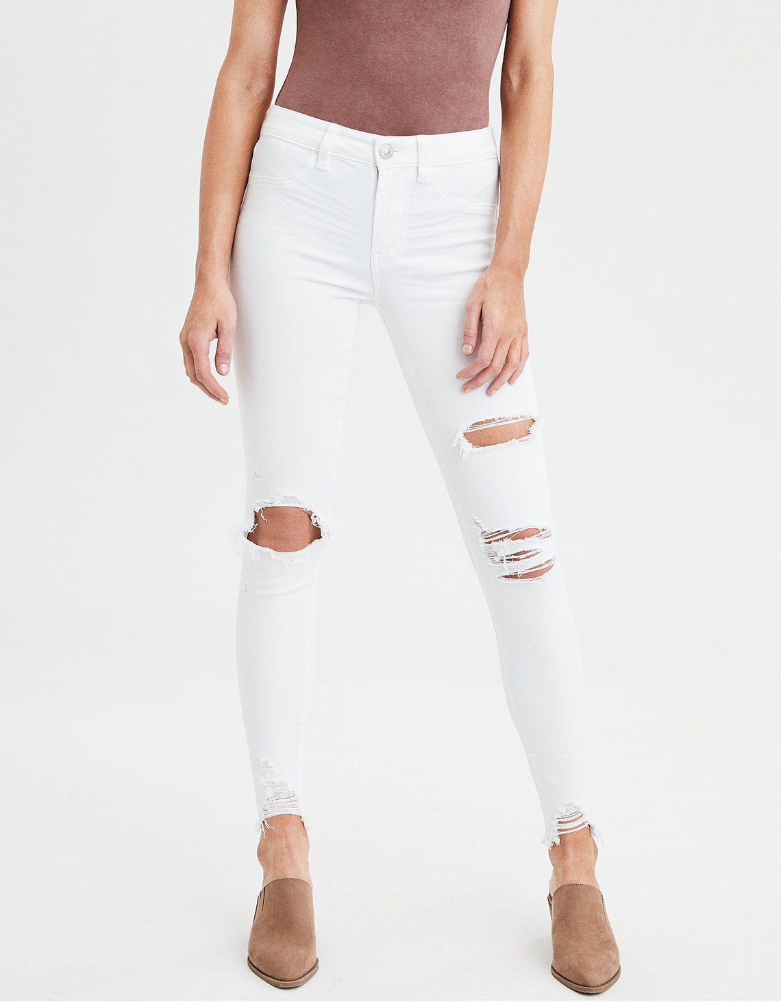 AE Ne(X)t Level High-Waisted Jegging, Cool White | American Eagle Outfitters (US & CA)