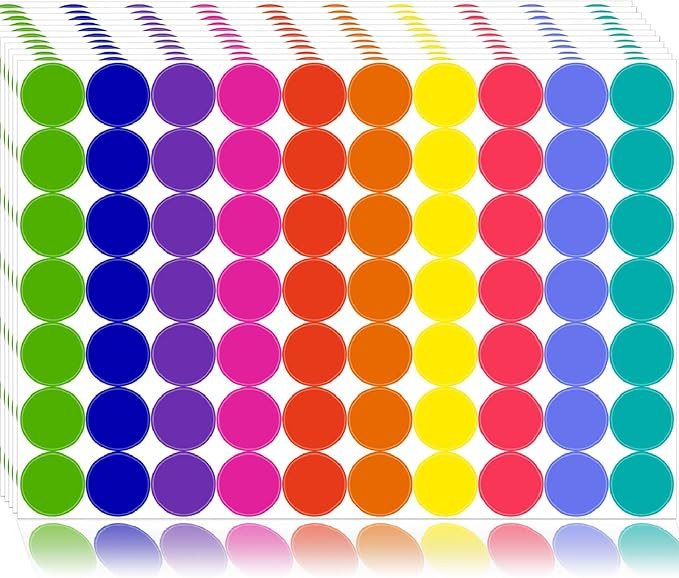 1400 PCS Colored Dot Stickers Round Color Coding Labels Classroom Must Haves, Circle Dots Labels ... | Amazon (US)