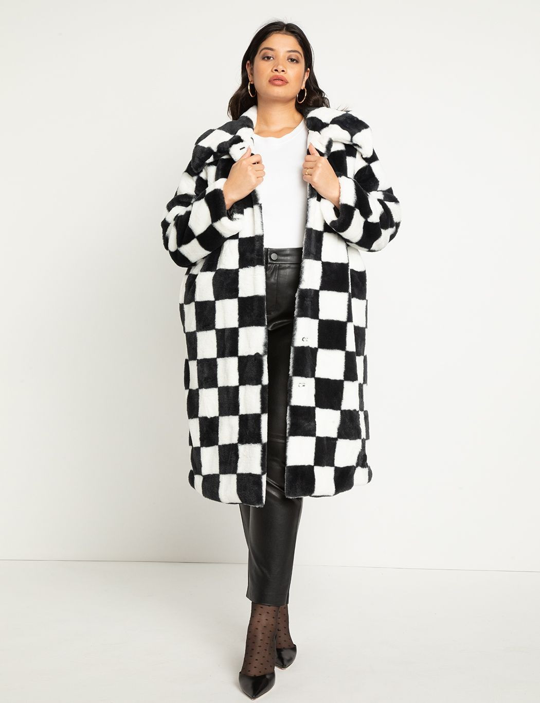 Checkerboard Coat | Eloquii