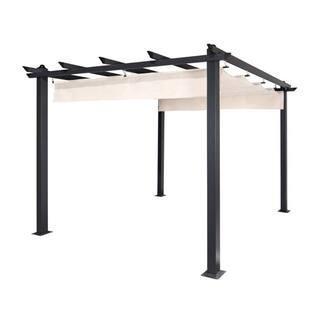 Grape Trellis 9 ft. x 9 ft. White Steel Outdoor Pergola | The Home Depot