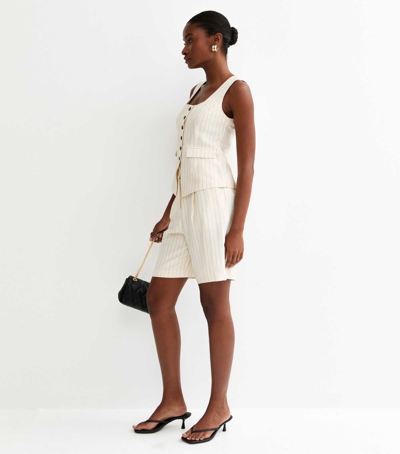 Cream Stripe Square Neck Waistcoat | New Look | New Look (UK)