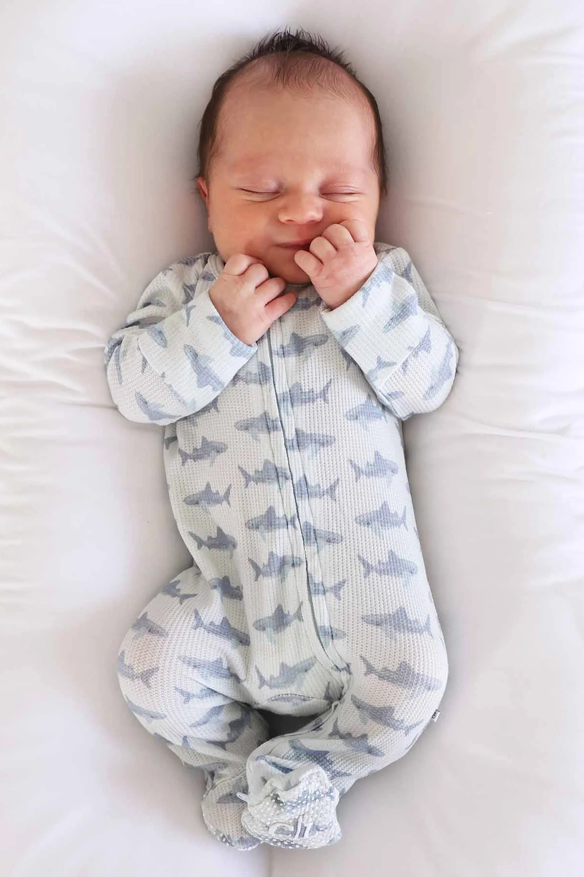 Fins Up Bamboo Waffle Zipper Footie | Caden Lane