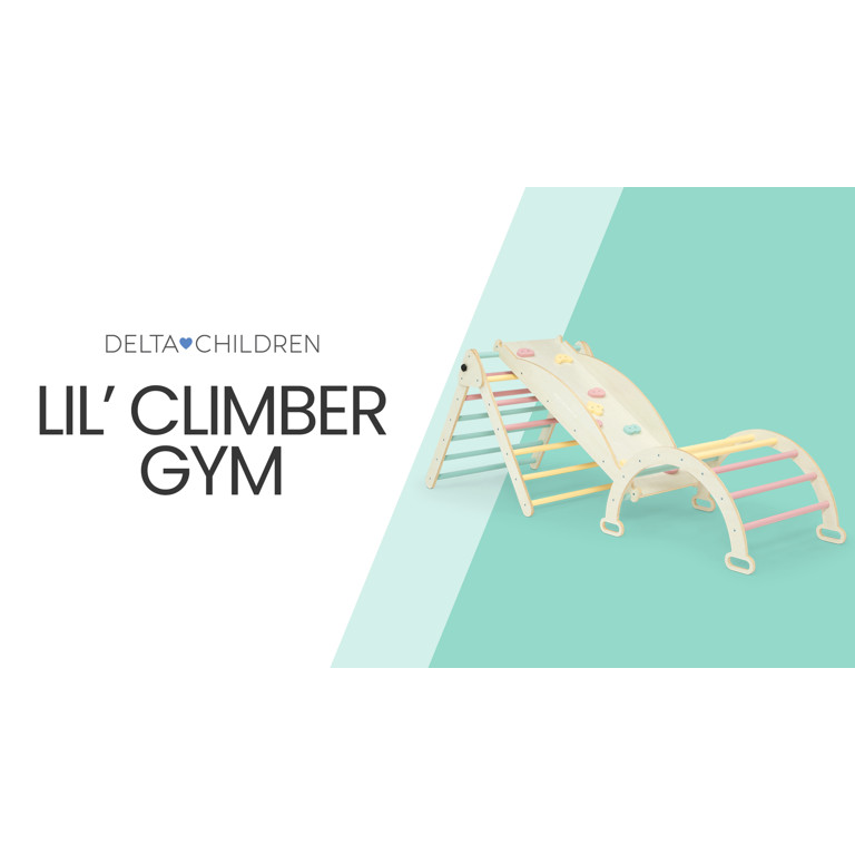 Delta Children Lil’ Climber Gym - Wooden Indoor Climbing Gym Playground for Kids - Montessori T... | Walmart (US)
