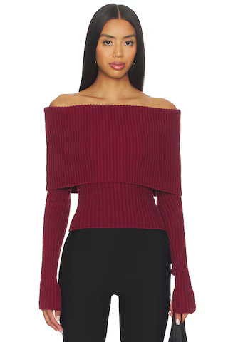 L'Academie by Marianna Namir Off Shoulder Sweater in Oxblood from Revolve.com | Revolve Clothing (Global)