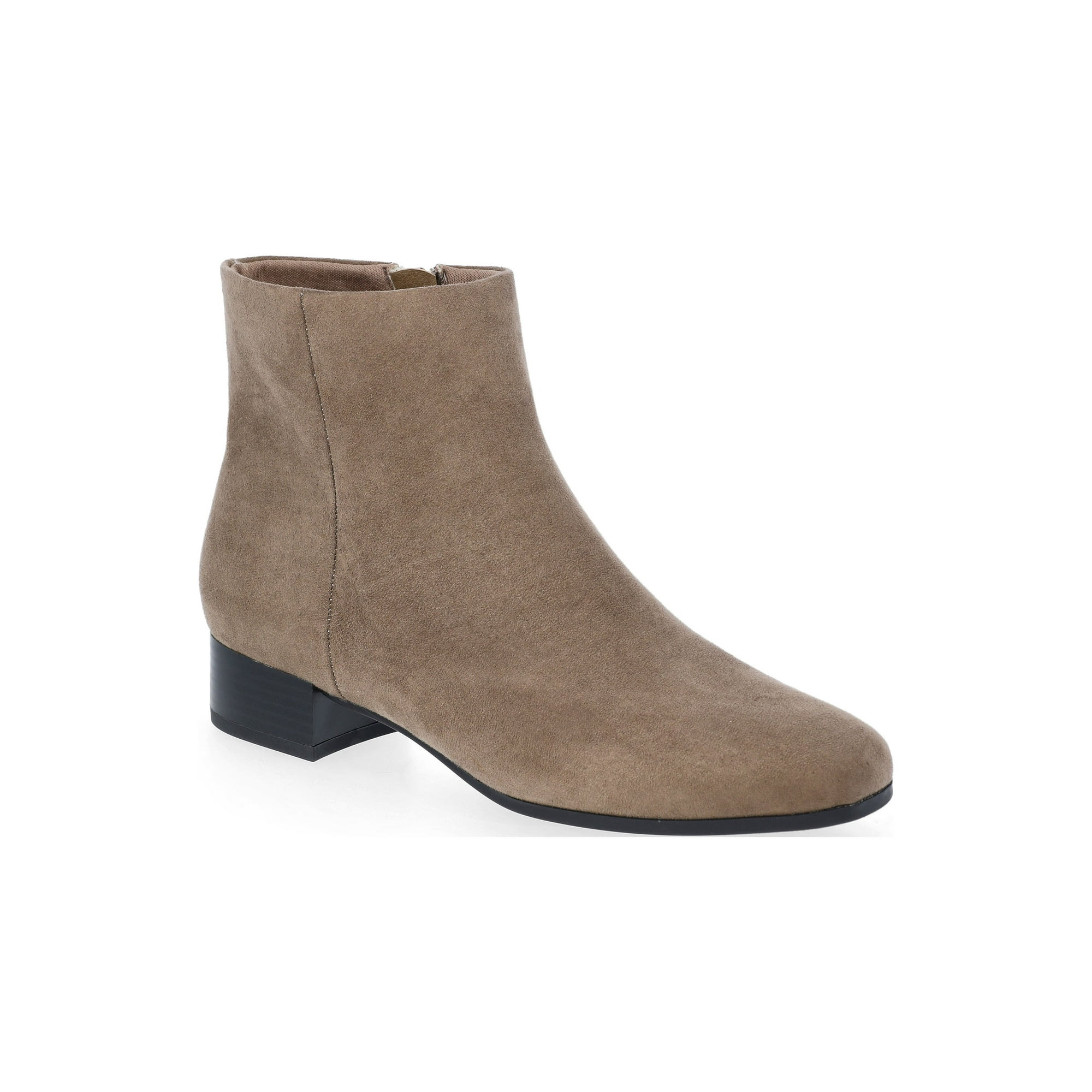 Time and Tru Women's Faux Suede Ankle Boots, Wide Width Available | Walmart (US)