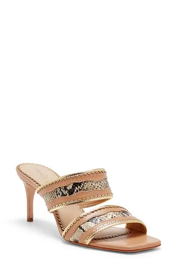 Cinq à Sept Rosalie Slide Sandal in Sahara/Gold at Nordstrom Rack, Size 39 | Nordstrom Rack