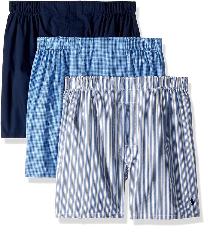 POLO RALPH LAUREN Men's Classic Fit Cotton Woven Boxers 3-Pack at Amazon Men’s Clothing store | Amazon (US)