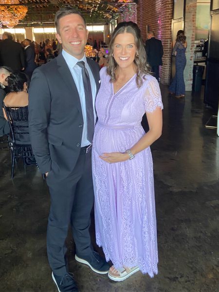 This dress fit over the bump perfectly and I still had some room. Not a maternity dress either! Wore to a wedding and got lots of compliments. And these shoes are perfect for being in my third trimester and having plantar fasciitis! 

#LTKsalealert #LTKbump #LTKwedding