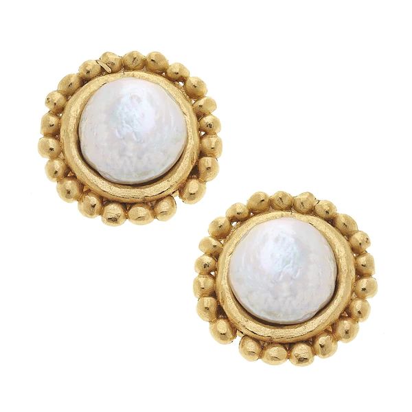 Dotted Coin Pearl Studs | Susan Shaw