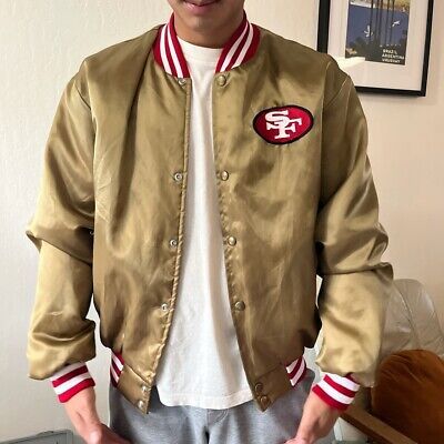 Vintage San Francisco 49ers Gold Satin Bomber Jacket Size Large (fits mediums) | eBay US